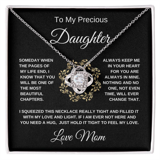 My Precious Daughter Love Mom  Gold Wreath  Love Knot