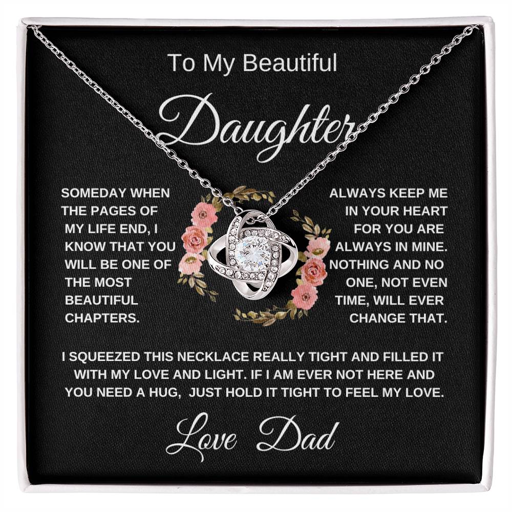 To My Beautiful Daughter Pink Wreath Love Dad Love Knot