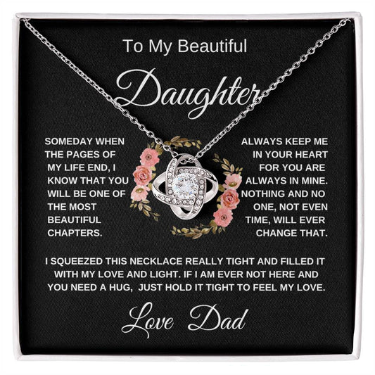 To My Beautiful Daughter Pink Wreath Love Dad Love Knot