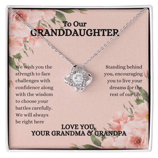 To Our Granddaughter Love Knot Necklace