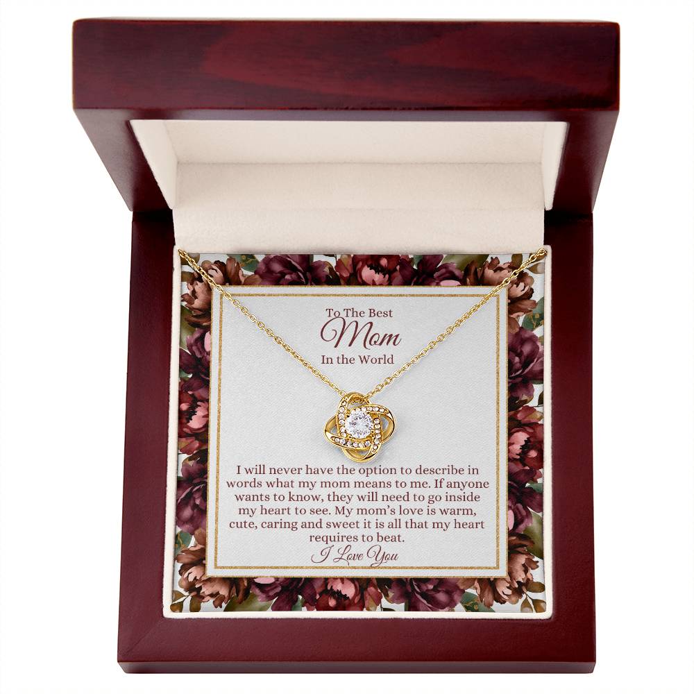 To The Best Mom Love Knot Necklace