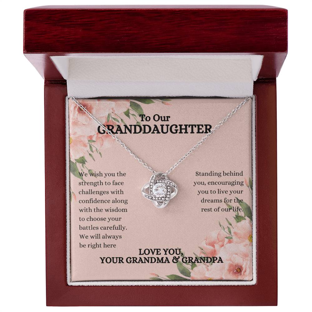 To Our Granddaughter Love Knot Necklace