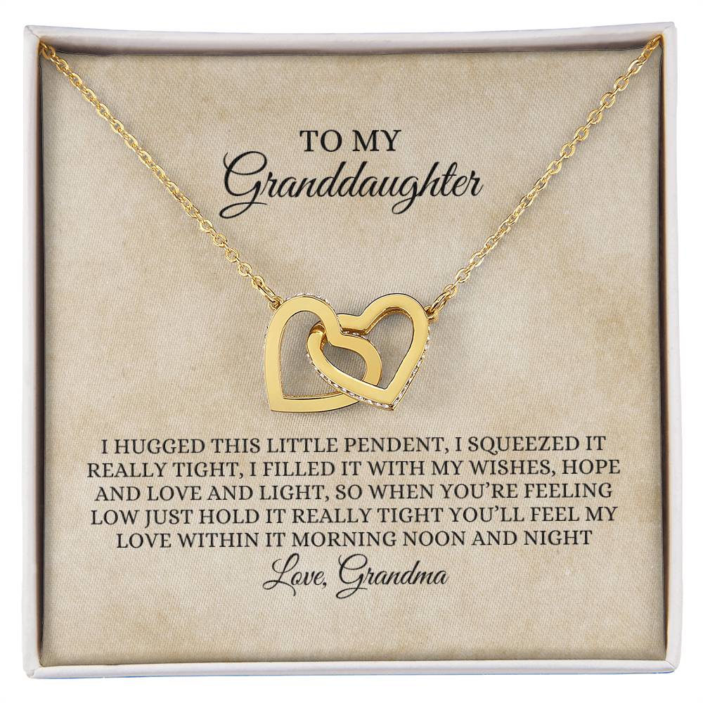 To My Granddaughter Interlocking Hearts Necklace