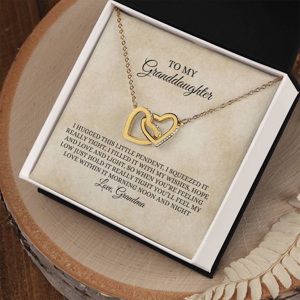 To My Granddaughter Interlocking Hearts Necklace