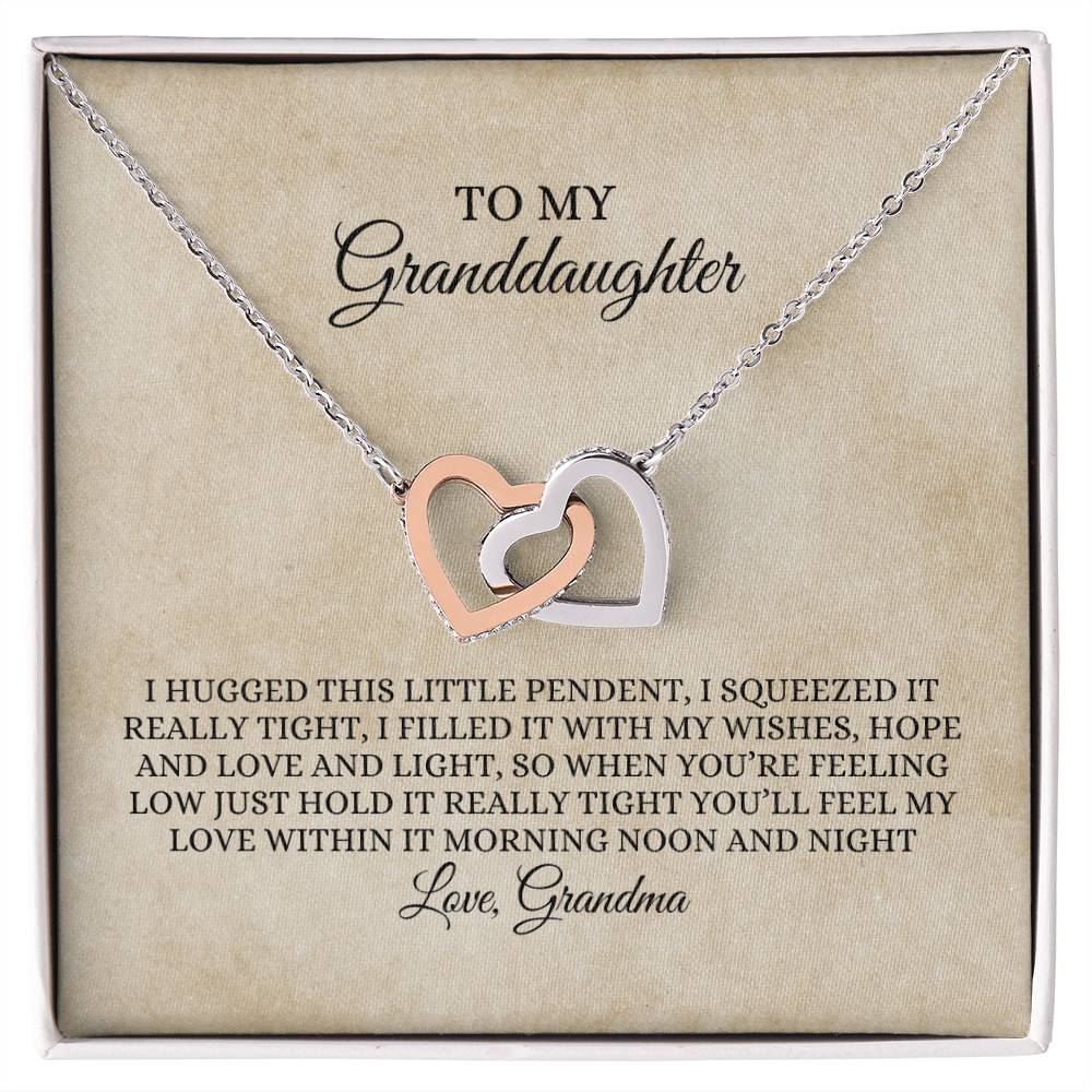 To My Granddaughter Interlocking Hearts Necklace