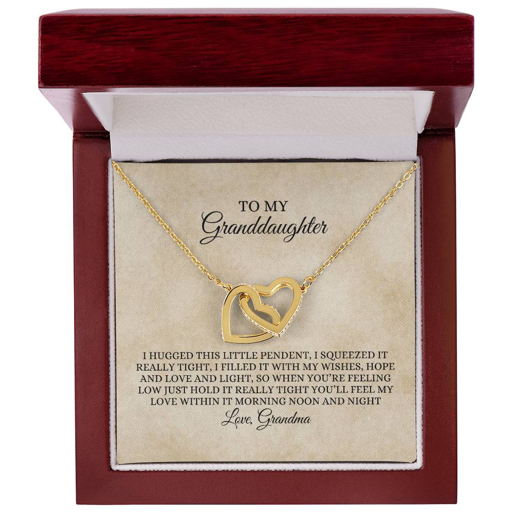 To My Granddaughter Interlocking Hearts Necklace