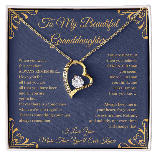 To My Beautiful Granddaughter Necklace