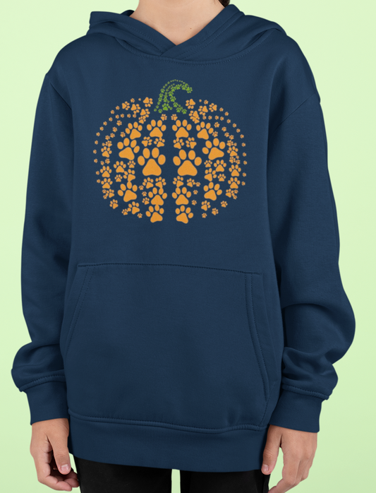 Paw Print Pumpkin Youth Hoodie