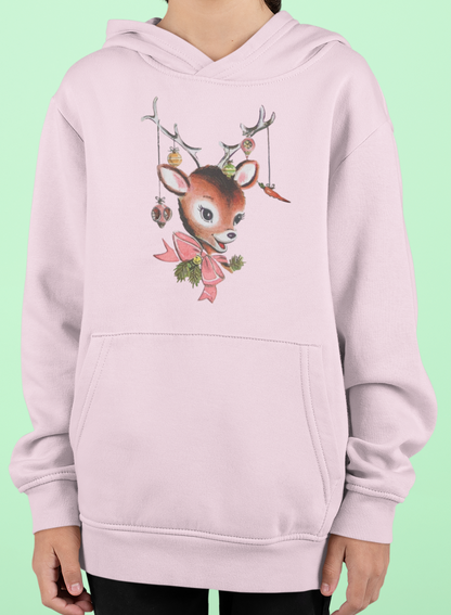 Vintage Deer with Antlers Youth Hoodie