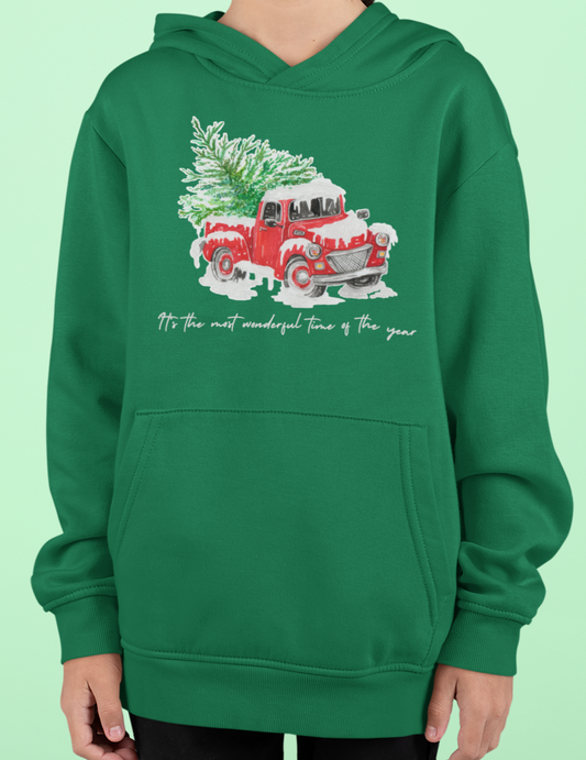 Christmas Truck Youth Hoodie