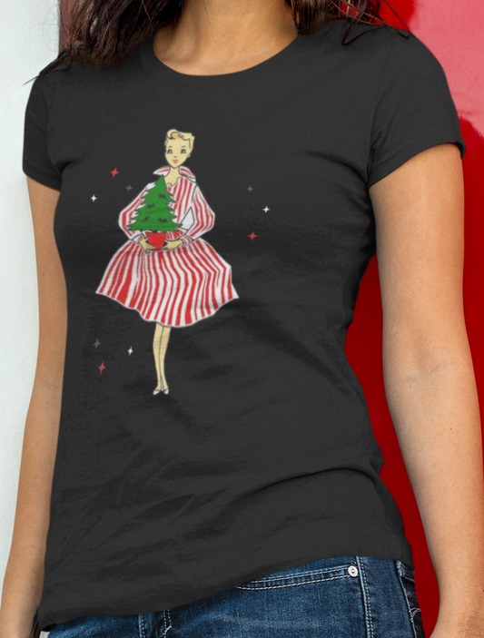 Vintage Lady With Tree Women's Tee