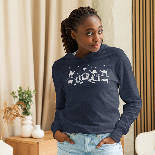 Nativity Hooded long-sleeve tee