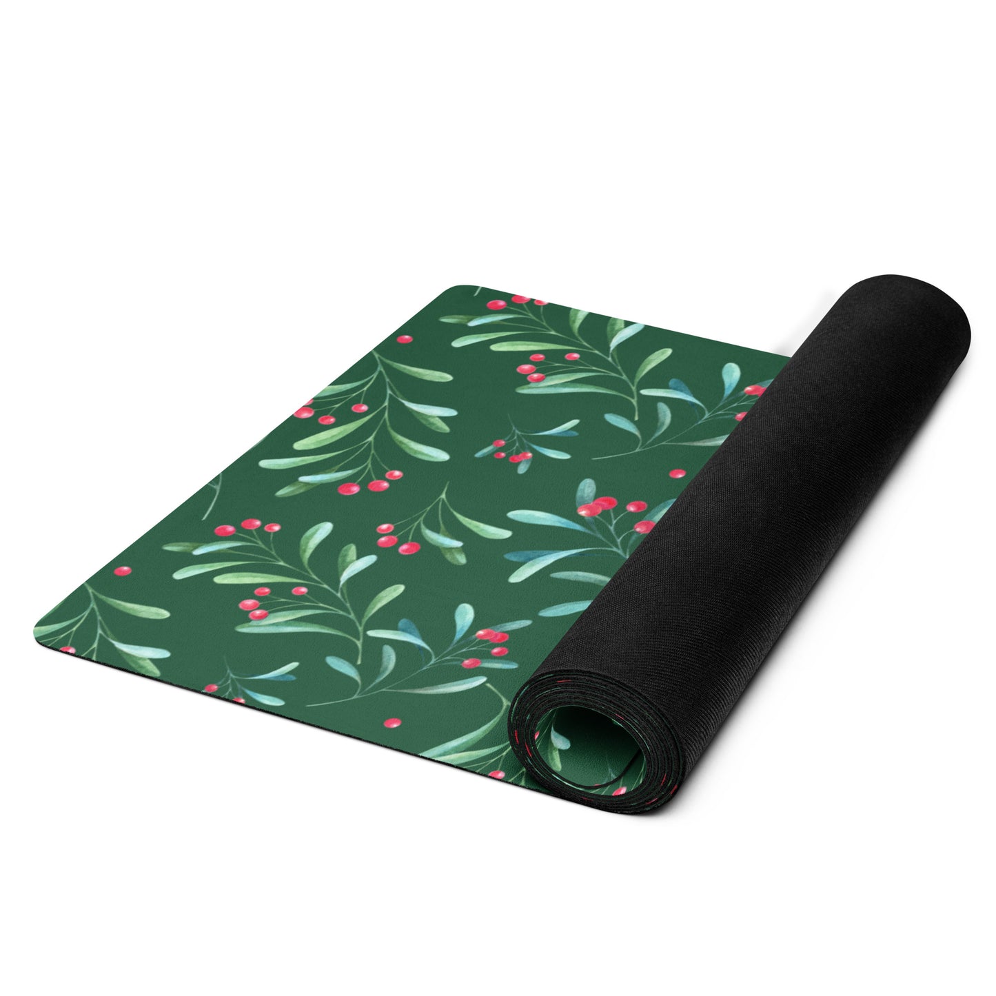 Green Holly Berry Yoga mat