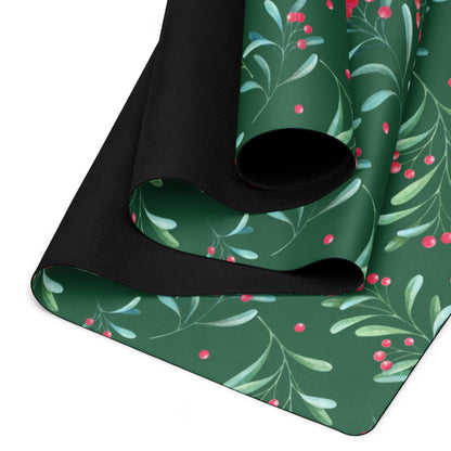 Green Holly Berry Yoga mat